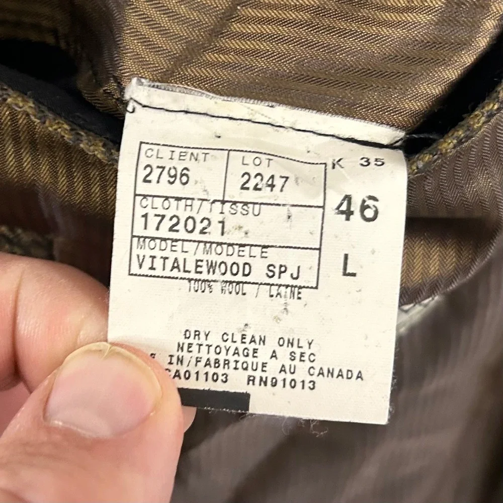 Jack Victor 46L Vitalewood Sport Coat 100% Wool Brown Houndstooth Three Button